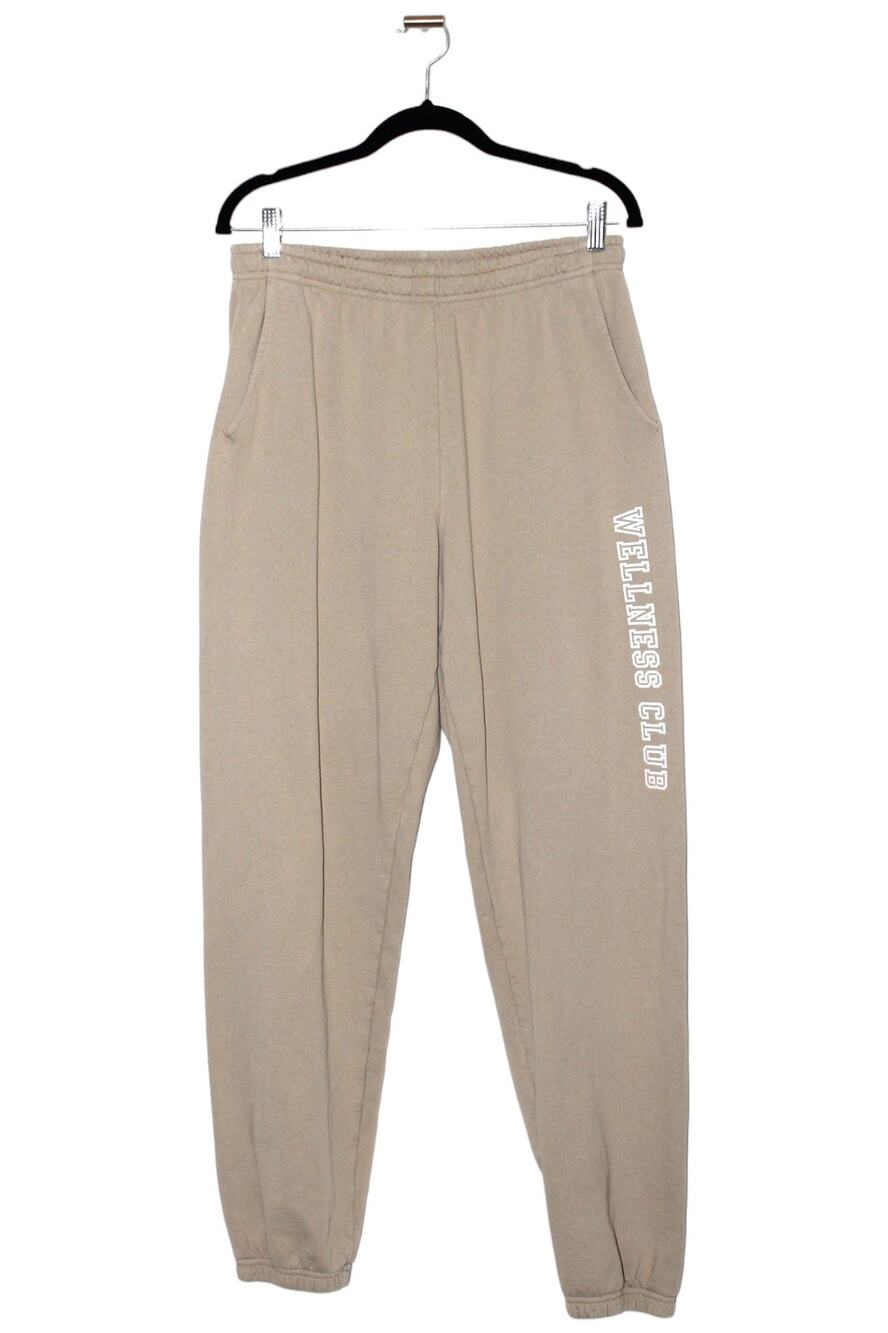 Sporty & Rich Wellness Club Flocked Sweatpant in Beige Elephant White Size Large